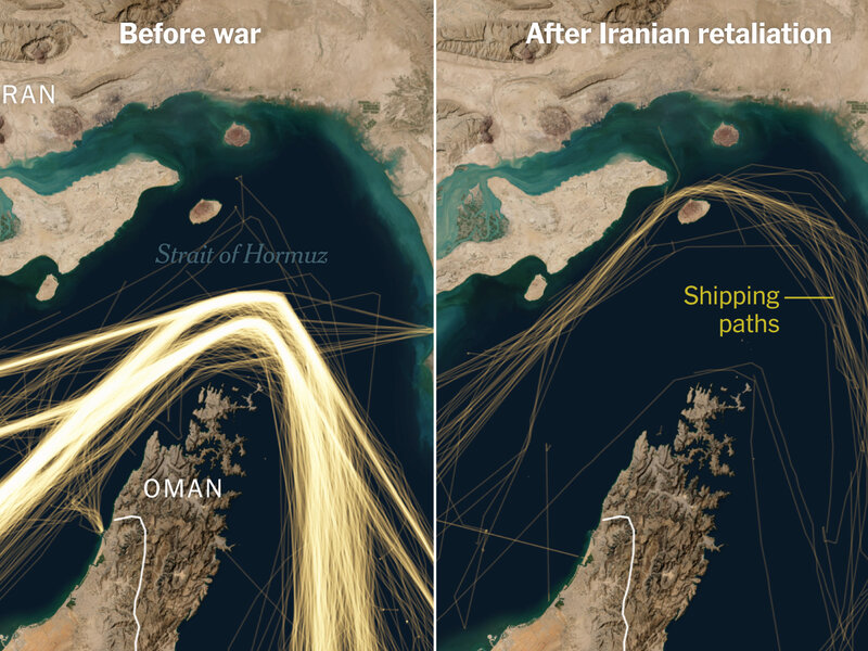 How the Iran War, Then the U.S. Blockade, Has Changed the Strait of Hormuz:  Maps - The New York Times