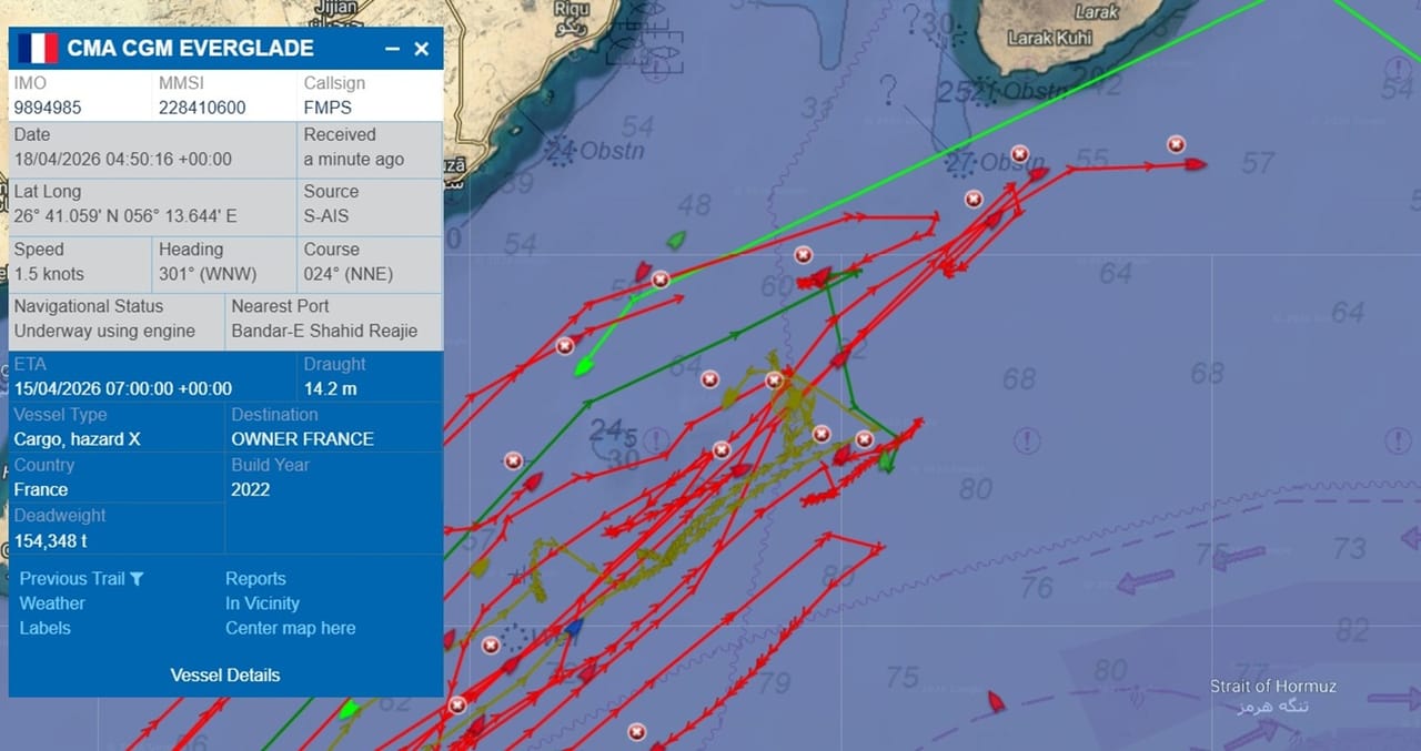 Tankers and container ships u-turn at Strait of Hormuz