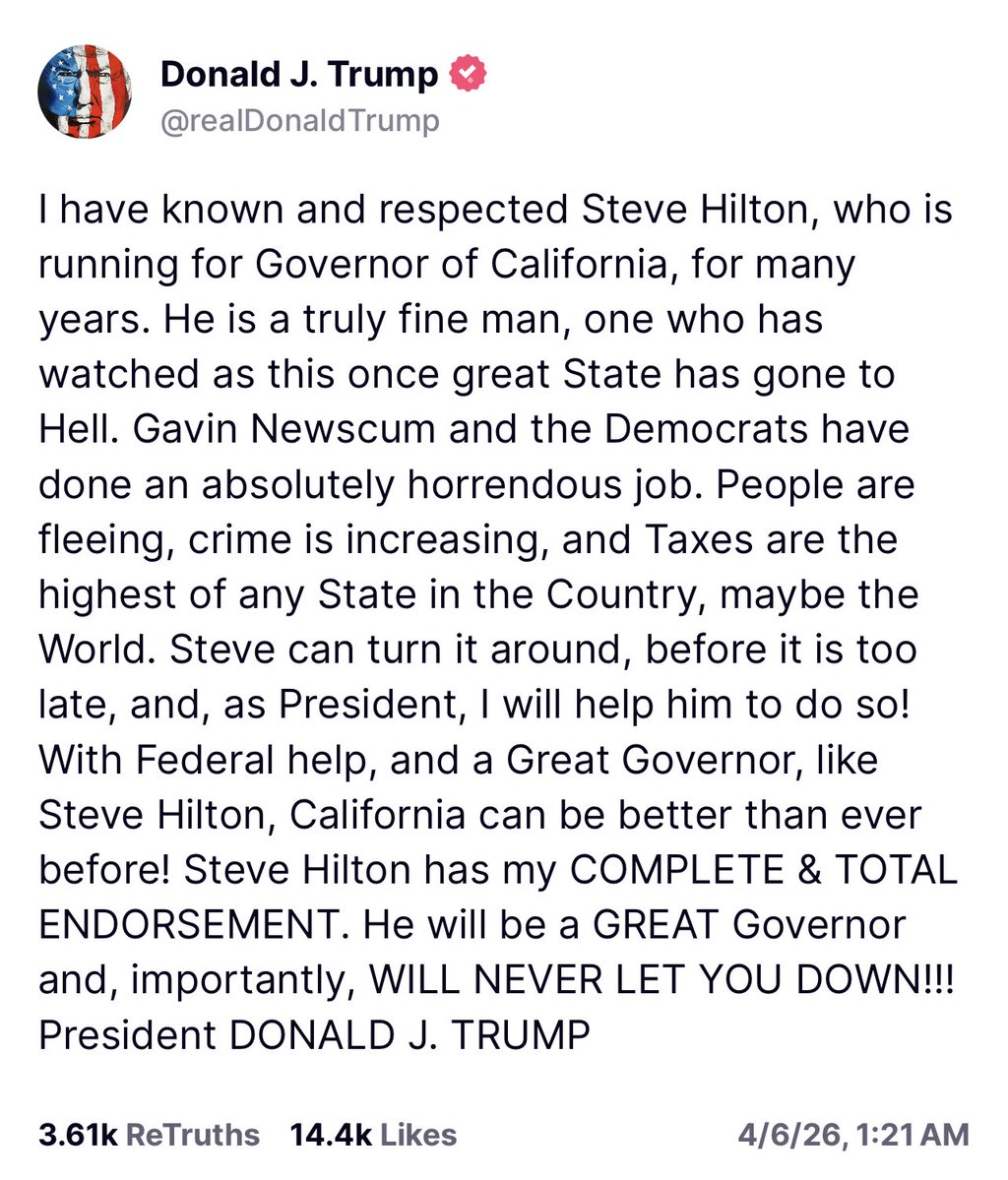 Steve Hilton竞选加州州长现场图