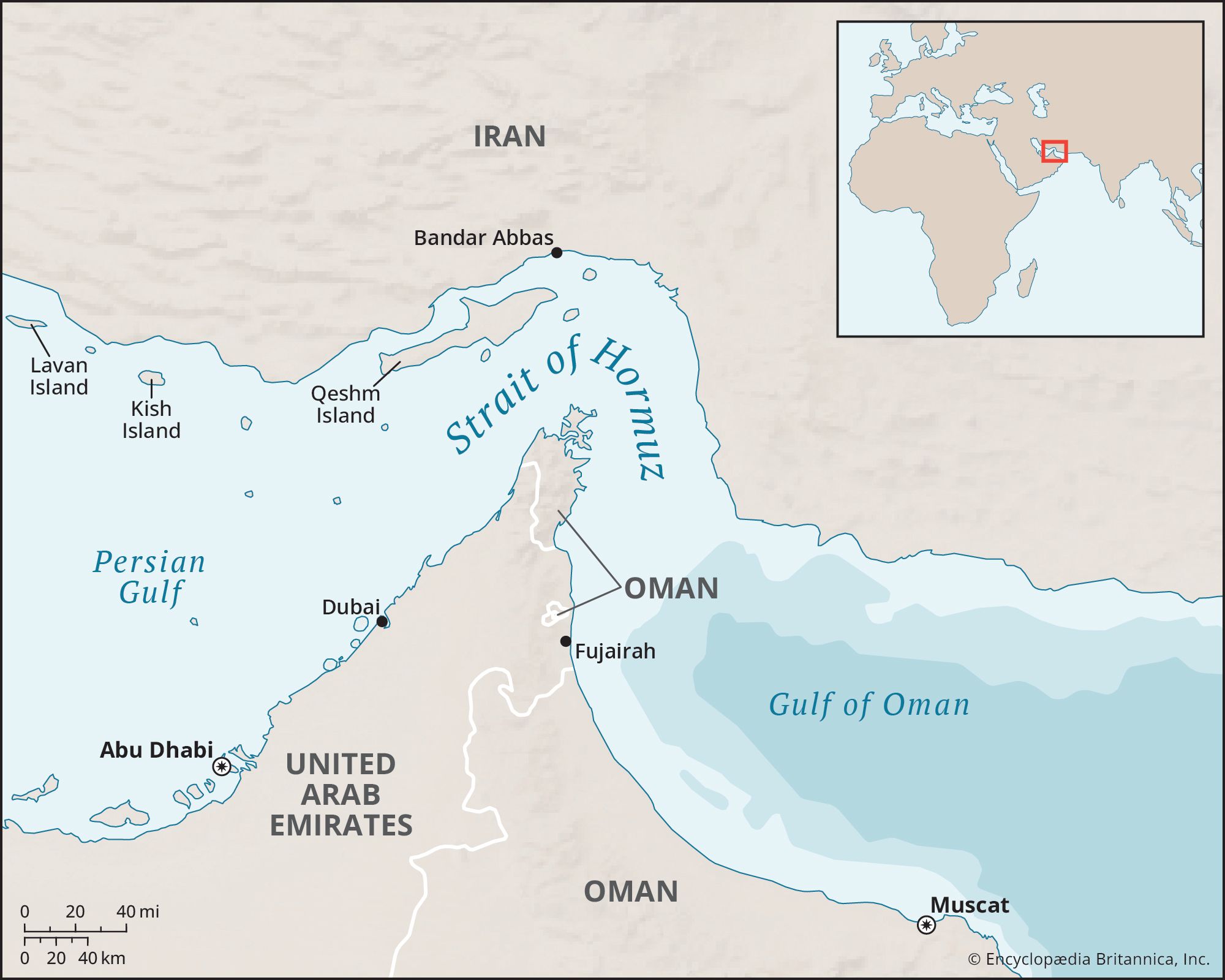 Strait of Hormuz | Map, Importance, Conflict and Closure, Control, Oil, &  Facts | Britannica