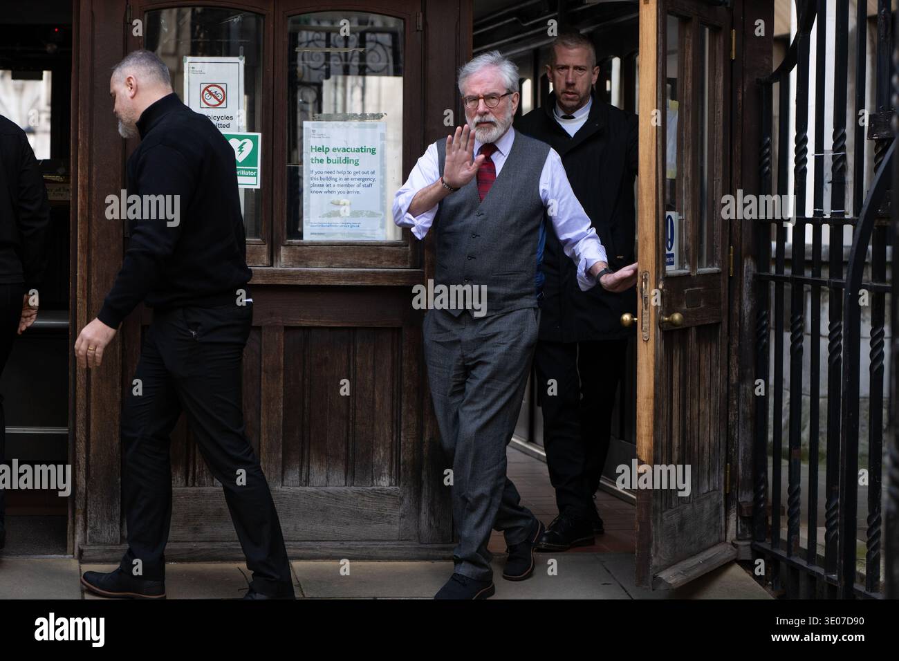London, England, UK. 11th Mar, 2026. GERRY ADAMS, former president of Sinn  Fein and a prominent figure in Northern Ireland's republican movement,  arrives at the Royal Courts of Justice in London for