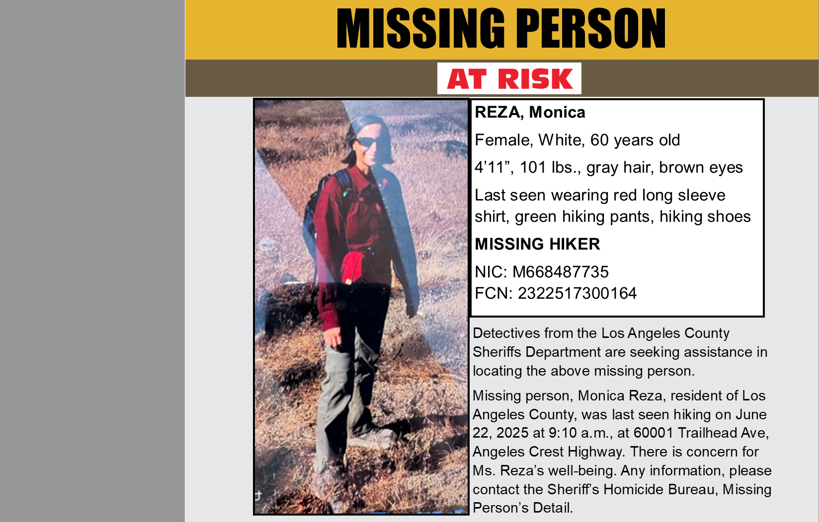 Hiker goes missing, last seen on Angeles Crest Highway
