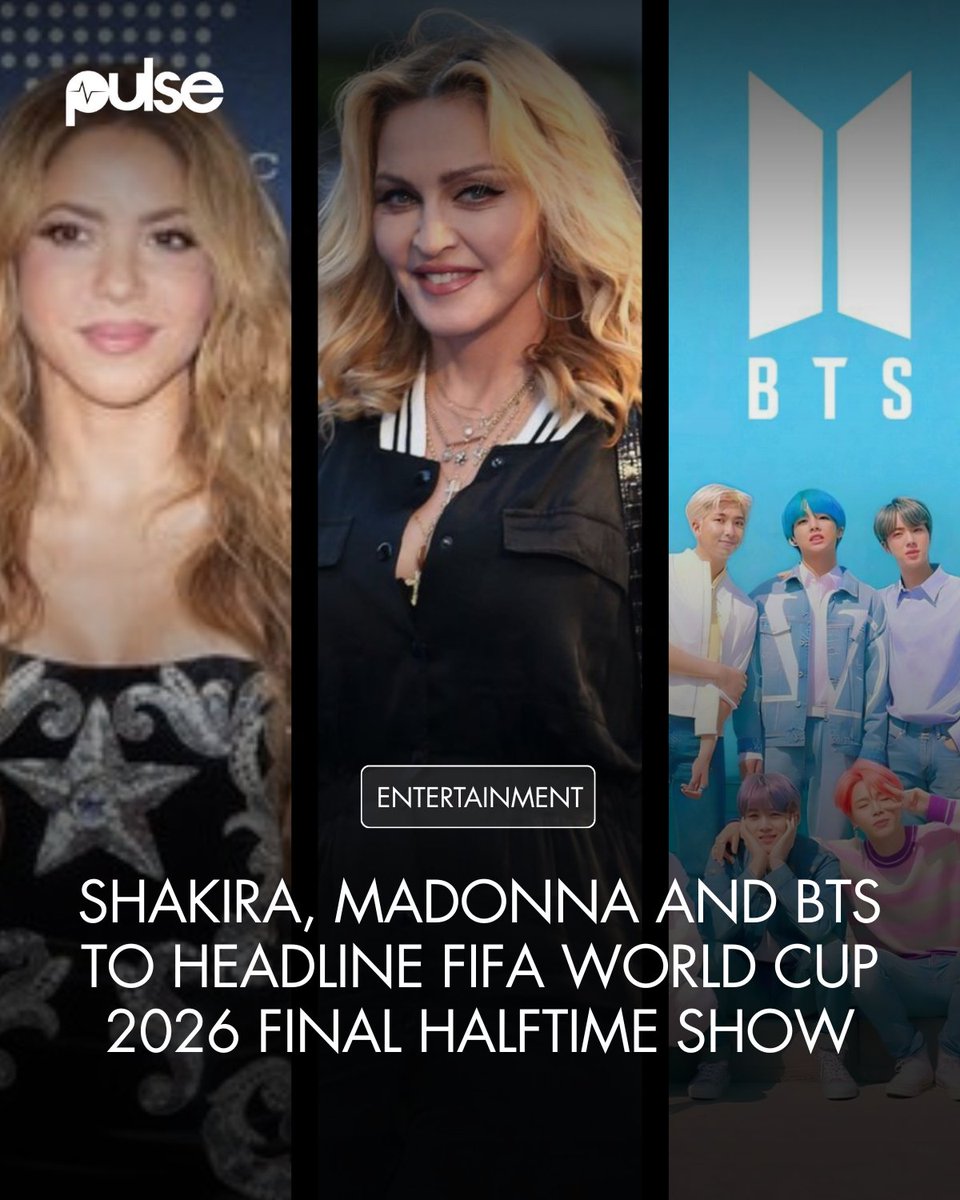 Shakira、Madonna和BTS世界杯中场秀官宣图