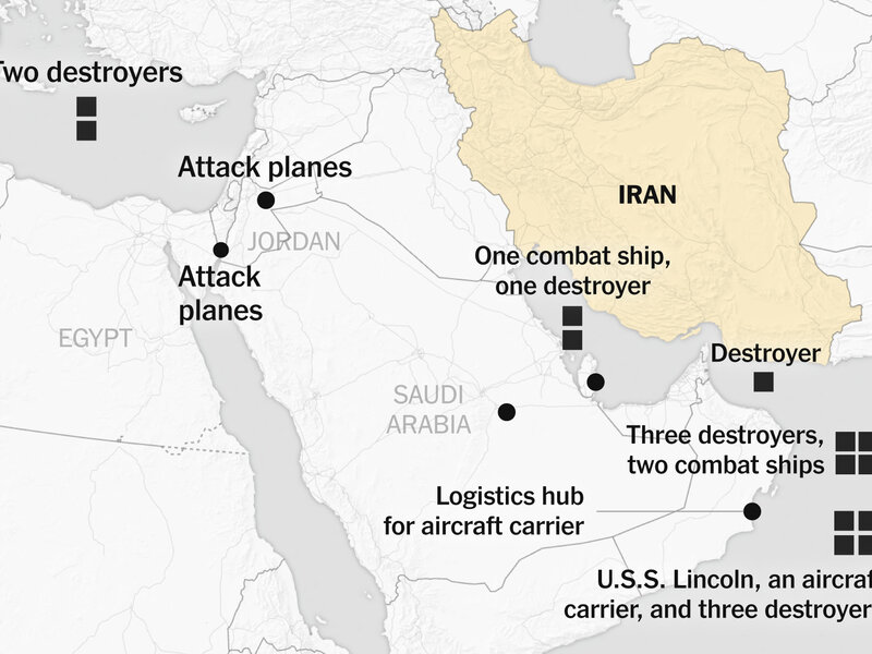 Maps: Where the U.S. Is Building Up Military Force Near Iran - The New York  Times