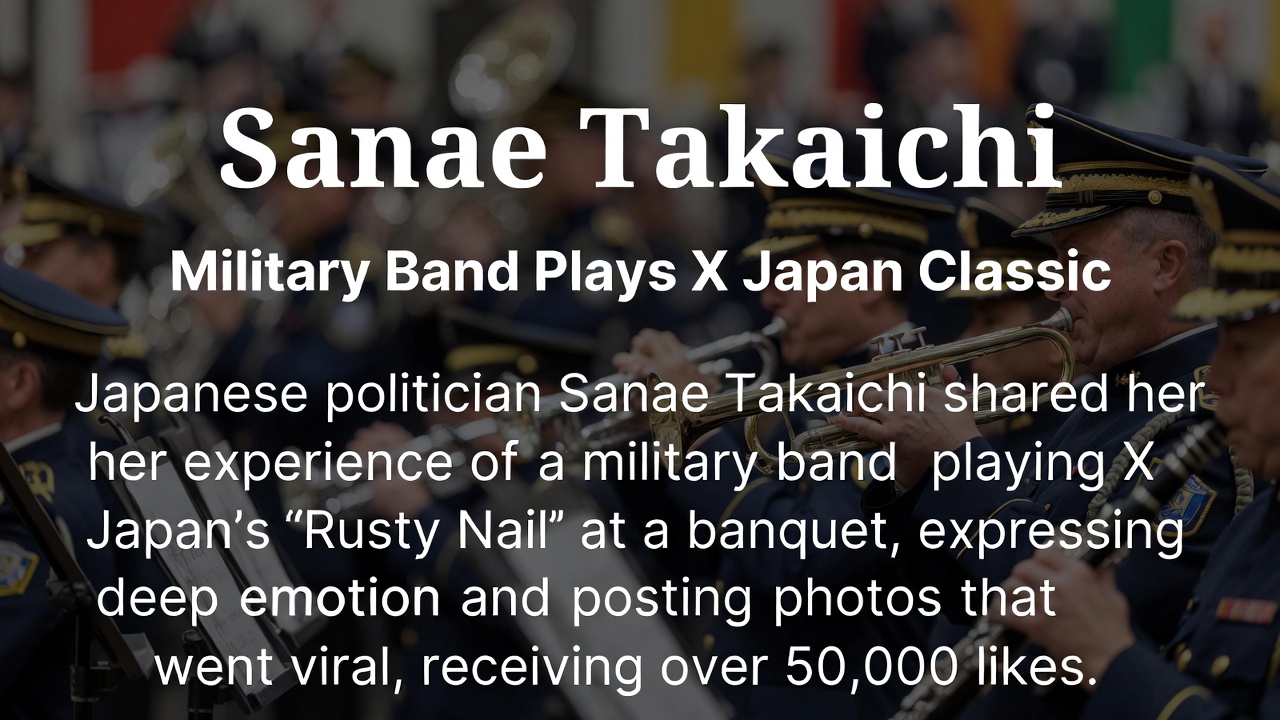 高市早苗军乐队奏X Japan名曲