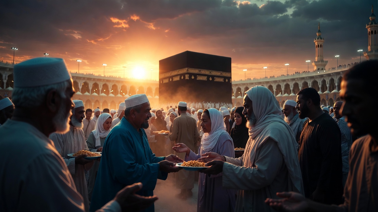 麦加开斋饭捐款：斋月黄昏里，陌生人的善意照亮圣城