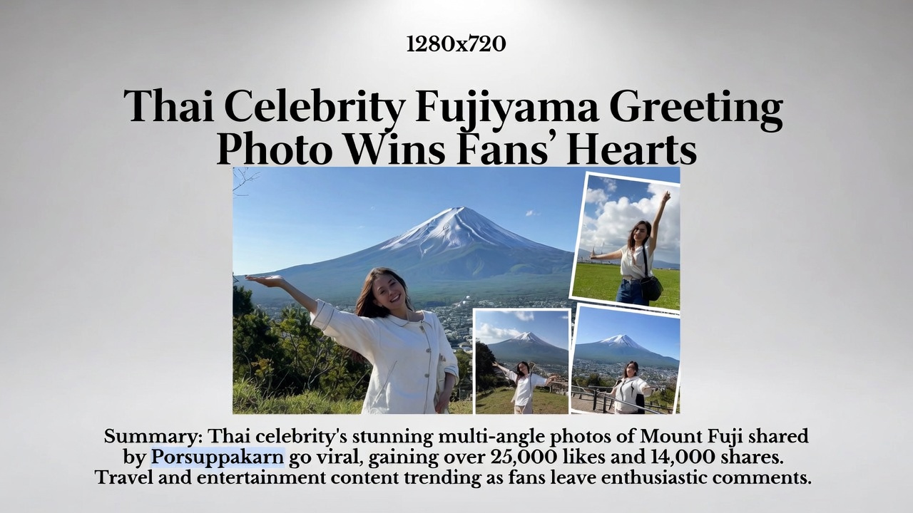 泰国艺人富士山问候照引粉丝狂赞