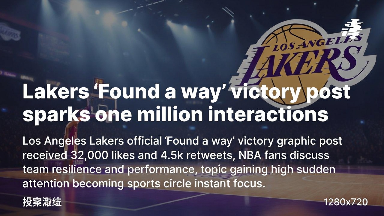湖人队“Found a way”胜利帖文引百万互动