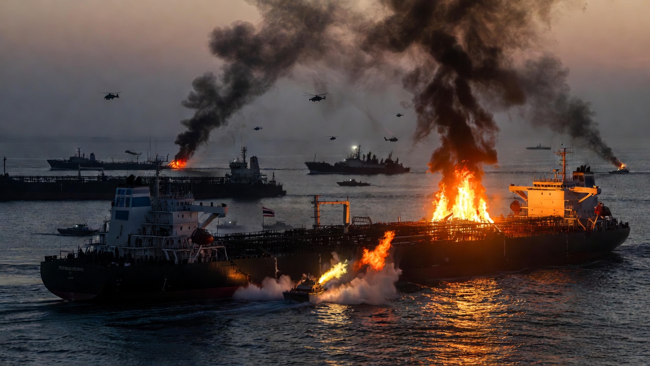 霍尔木兹海峡多艘油轮遭伊朗攻击