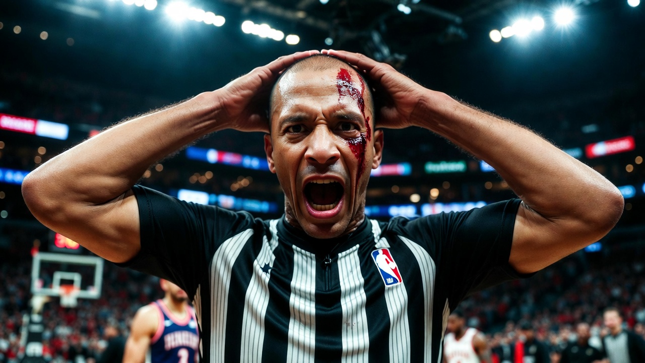 NBA裁判比赛中头部受伤