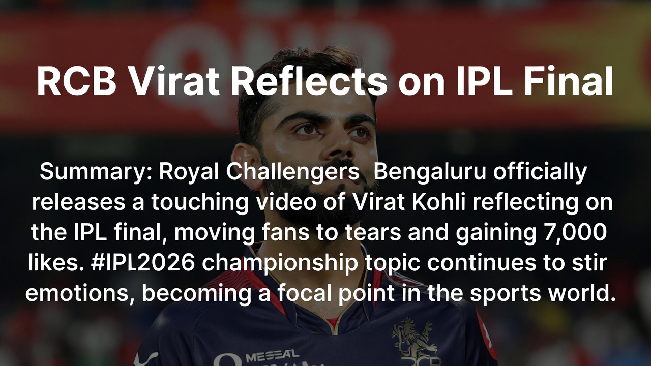 RCB Virat回忆IPL决赛感人视频走红
