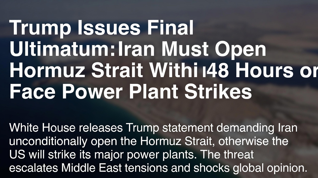特朗普下最后通牒:伊朗48小时内开放霍尔木兹海峡否则炸电厂 特朗普下最后通牒:伊朗48小时内开放霍尔木兹海峡否则炸电厂